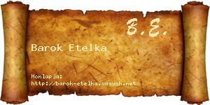 Barok Etelka névjegykártya